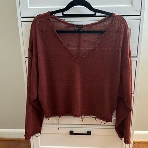 Urban Outfitters Frayed Sheer Top
